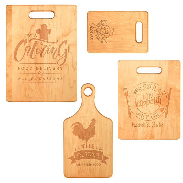 Maple cutting boards with handle – Peachtree Laser Supply