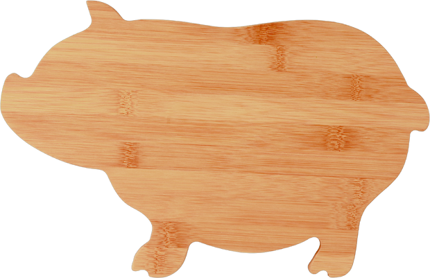 Bamboo Pig Shaped Board | Pig Cutting Board | Laser Etched, LLC