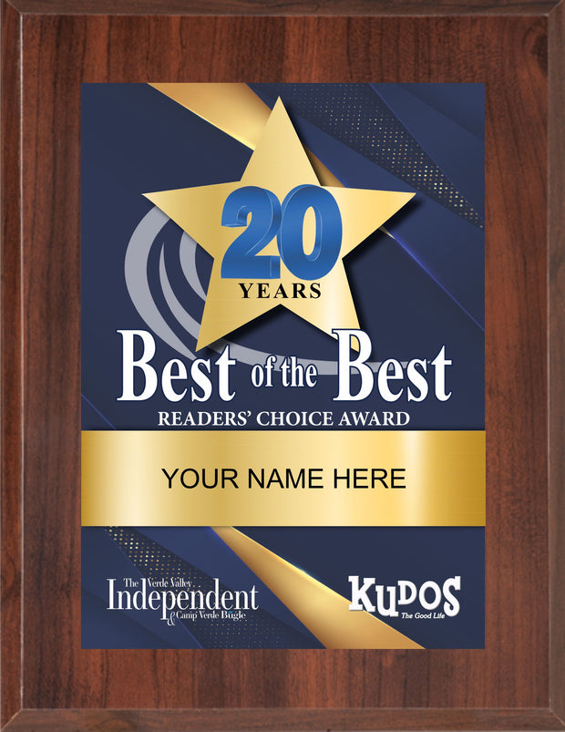 Best of the Best Plaque with plexiglass fold over