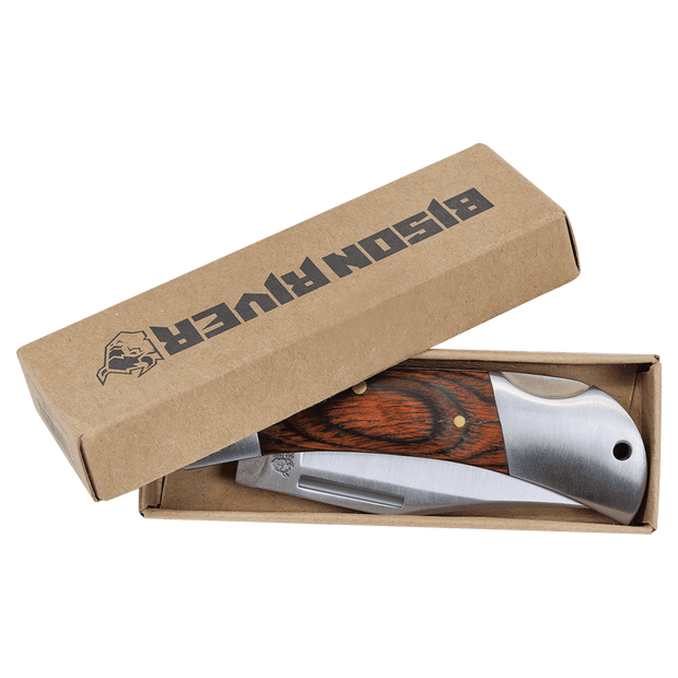 3 1/2" Wood Folding Knife