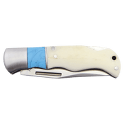 3 1/2" Blue/Bone Folding Knife