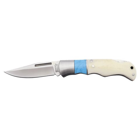 3 1/2" Blue/Bone Folding Knife