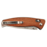 4 1/2" Wood Button Lock Folding Knife