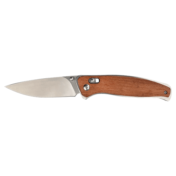 4 1/2" Wood Button Lock Folding Knife