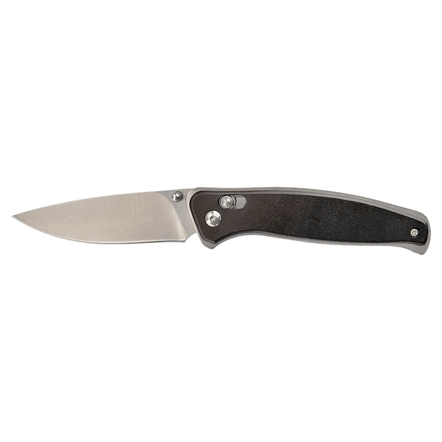 4 1/2" Black Button Lock Folding Knife with Clip