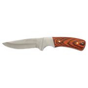 7 3/4" Fixed Blade Wood Knife with Leather Sheath