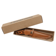 7 3/4" Fixed Blade Wood Knife with Leather Sheath