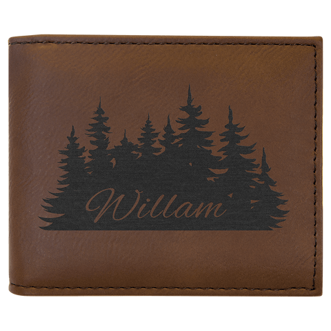 Leatherette Bi-Fold Wallet w/Flip ID Display