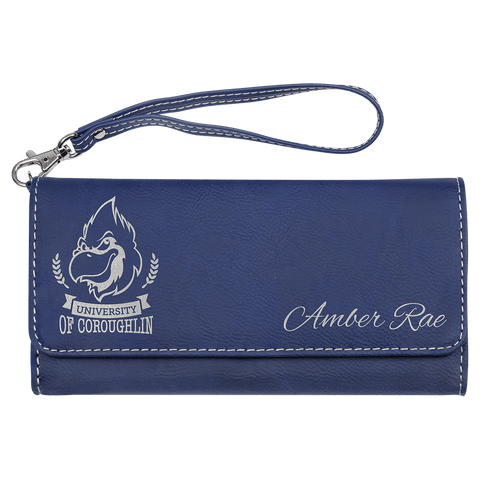 7 1/2" x 4" Leatherette Wallet with Strap