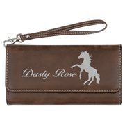 7 1/2" x 4" Leatherette Wallet with Strap