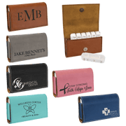 Happy Pills Engraved Leatherette Pill Box 4 3/4" x 3 1/8"