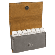 Happy Pills Engraved Leatherette Pill Box 4 3/4" x 3 1/8"