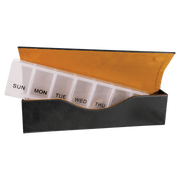 9 3/4" x 2 1/2"  Engraved Leatherette Pill Box