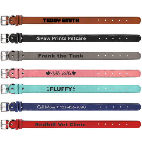 Personalized Leatherette Dog Collar