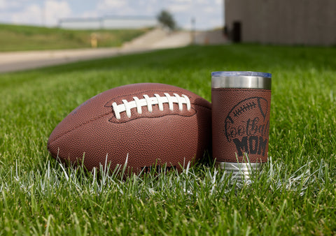 Personalized Football Leatherette Polar Camel Tumbler 20 oz with Slider Lid