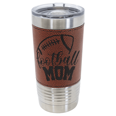 Personalized Football Leatherette Polar Camel Tumbler 20 oz with Slider Lid
