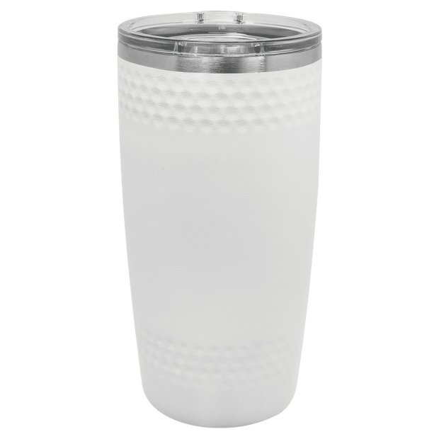 Polar Camel 20 oz. White Golf Tumbler with Dimples and Slider Lid