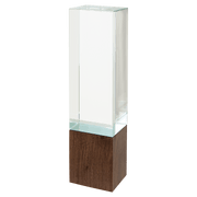 Rectangle Sierra Glass with Walnut Base