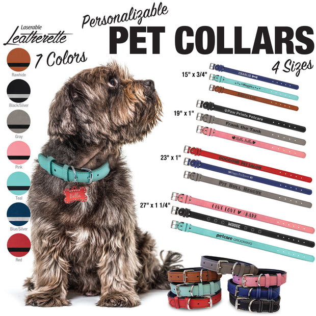 Personalized Leatherette Dog Collar