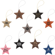 Personalized Star Ornament with Strings with Gold String - 8 Colors