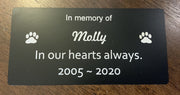 Durablack Outdoor Engraving Material - Customized and Laser Engraved with your own text.
