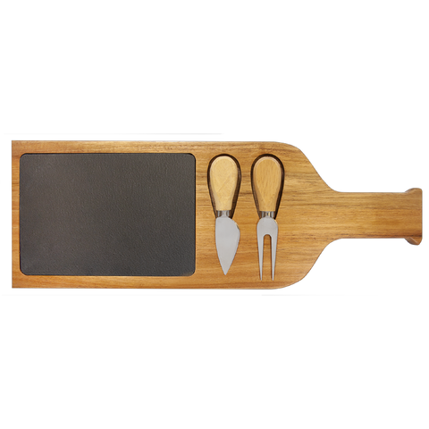 Slate Serving Board | Acacia Wood Slate | Laser Etched