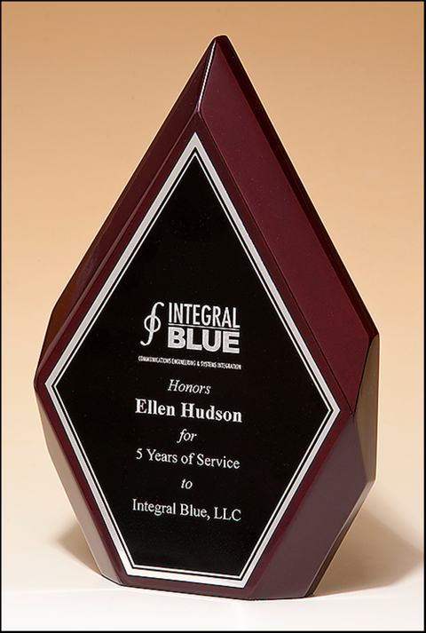 Freestanding Rosewood Diamond Plaque with Engraved Plate