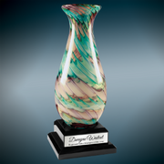 Art Glass Vase | Black Piano Base Vase | Laser Etched