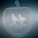 Crystal Flat Apple | Crystal Apple with Flat Face | Laser Etched