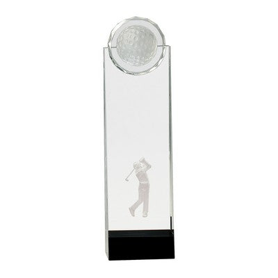 Clear/Black Crystal Standup with 3D Golfer