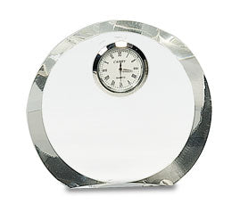 CLEAR ROUND CRYSTAL WITH CLOCK ROUND OR ARCH STYLE