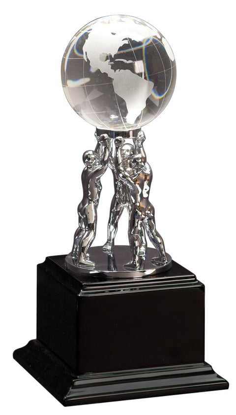 Crystal Globe Trophy | Glass Globe Trophy | Laser Etched