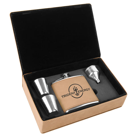 Copy of Leather Wrapped 7 oz. Stainless Steel Flask Kit