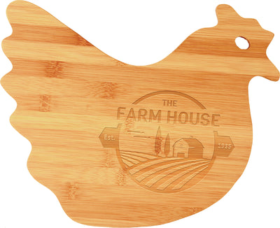 Hen Shaped Cutting Board | Bamboo Hen Board | Laser Etched, LLC