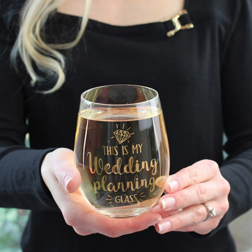 Lillian Rose THIS IS MY WEDDING PLANNING GLASS Stemless Wine Glass