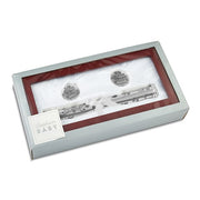 Silver-Plated Birth Certificate Holder And Memory Box Set - Personalized with engraved name and Brass Plate