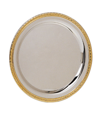Personalized Gold Rim Silver Tray (stand not included)
