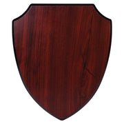 ROSEWOOD FINISH SHIELD PLAQUE - LASER ENGRAVED W/GOLD COLOR FILL
