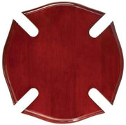 ROSEWOOD FINISH MALTESE CROSS PLAQUE - LASER ENGRAVED W/GOLD COLOR FILL