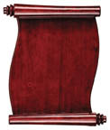 SCROLL ROSEWOOD PLAQUE W/ BLACK BRASS PLATE