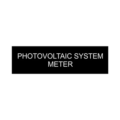 1x3.5 Photovoltaic System Meter - Black Background with White Text, Plastic