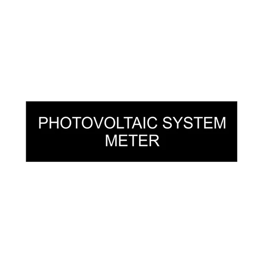 1x3.5 Photovoltaic System Meter - Black Background with White Text, Plastic