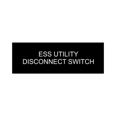 1x3, ESS Utility Disconnect Switch- Black background, white letters