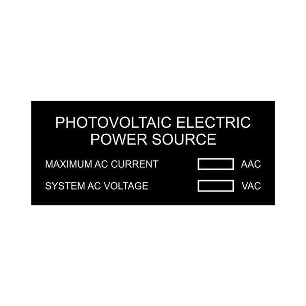 1.5x3.5 Photovoltaic Electric Power Source with Values, Black Boxes- Black background, white letters