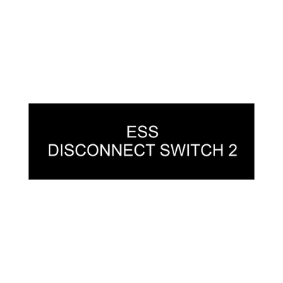 1x3, ESS Disconnect Switch 2r- Black background, white letters