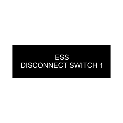 1x3, ESS Disconnect Switch 1 Black background, white letters
