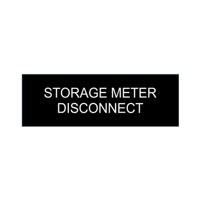 1x3, Storage Meter Disconnect Black background, white letters