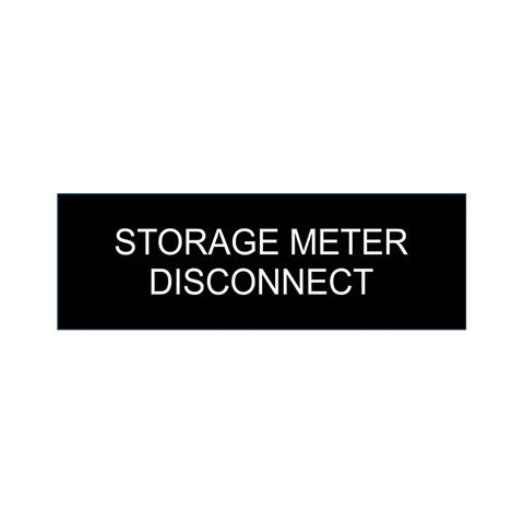 1x3, Storage Meter Disconnect Black background, white letters