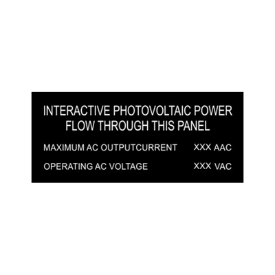 1.5x3.5 Interactive Photovoltaic Power Flow Through This Panel- Black background, white letters