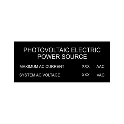 1.5x3.5 Photovoltaic Electric Power Sourcel- Black background, white letters
